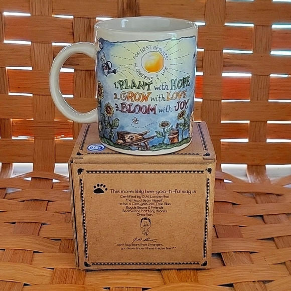 BLOOMIN' MUG, BOYDS BEARS & FRIENDS, BEARWARE POTTERY WORKS THE BOYDS COLLECTION - Picture 3 of 8